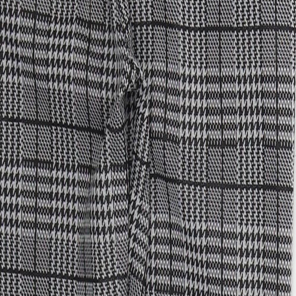 Preworn Womens Grey Houndstooth Polyester Trousers Size S L26 in Regular