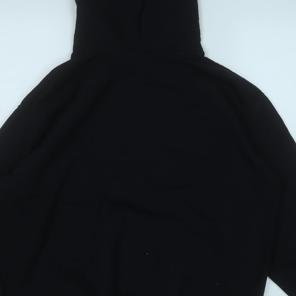 Fruit of the Loom Girls Black Cotton Pullover Hoodie Size 14-15 Years - Love Heart