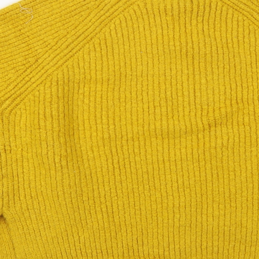 Primark Womens Yellow Mock Neck Acrylic Pullover Jumper Size 10