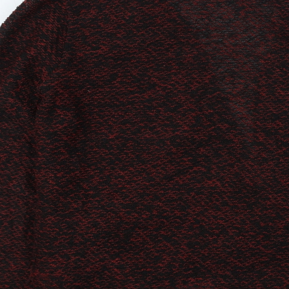 Marks and Spencer Womens Red V-Neck Polyester Cardigan Jumper Size 10