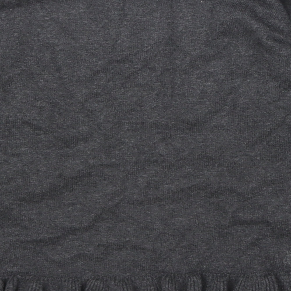 F&F Girls Grey Round Neck Cotton Pullover Jumper Size 6-7 Years