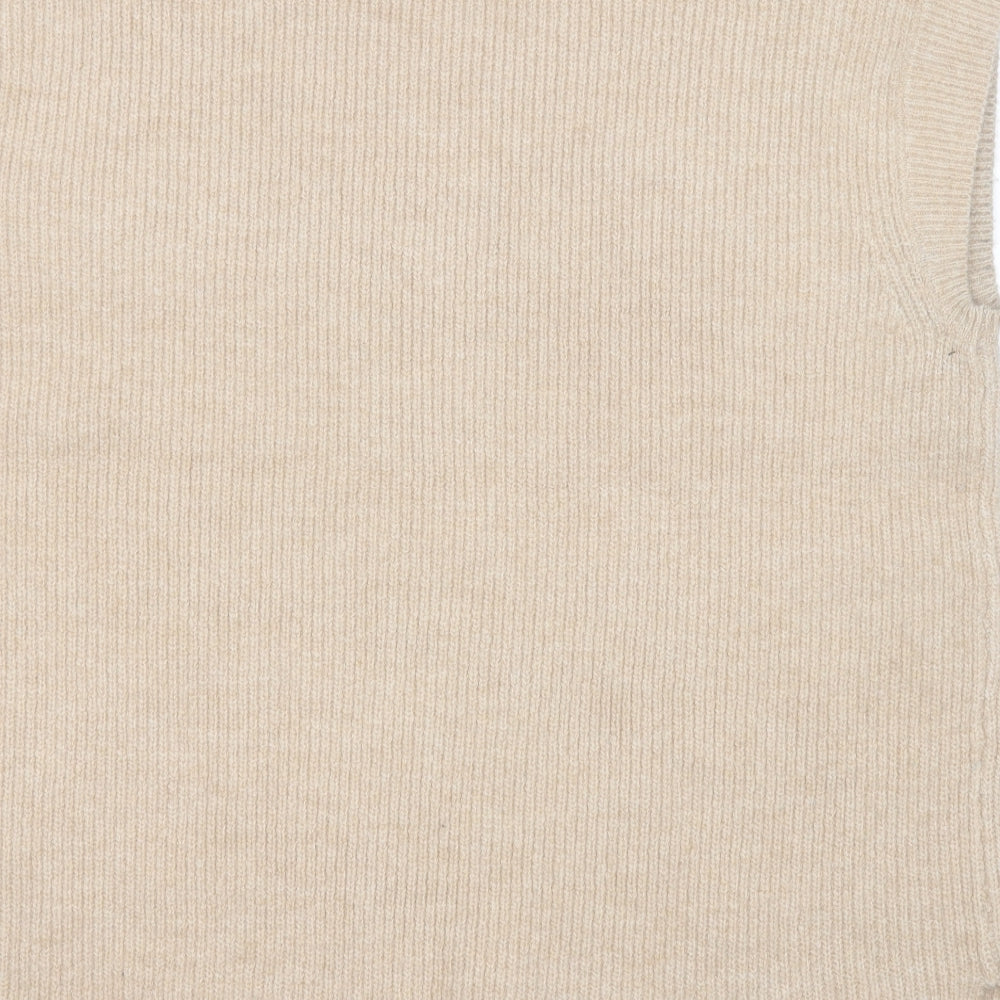Dunnes Stores Womens Beige V-Neck Acrylic Vest Jumper Size L