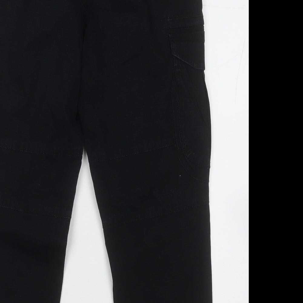 Pull&Bear Mens Black Cotton Cargo Trousers Size M L26 in Regular