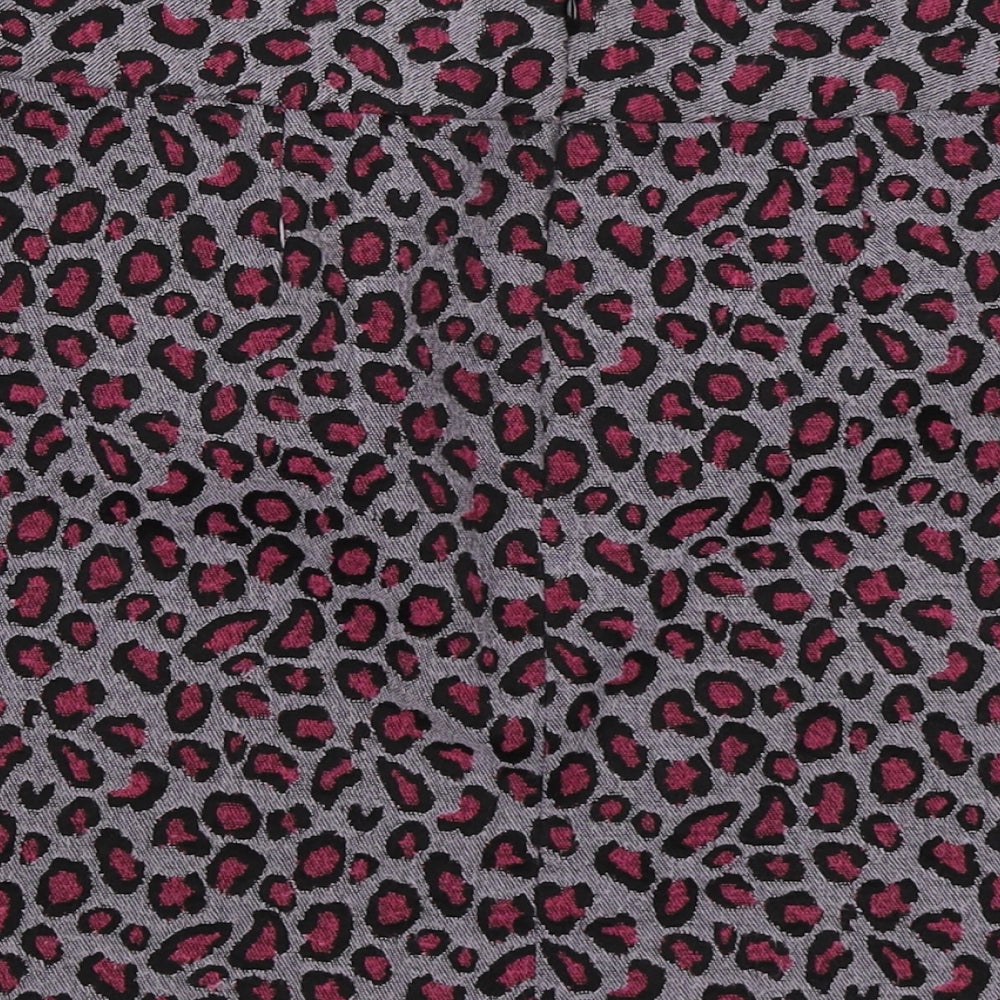 Topshop Womens Pink Animal Print Polyester Mini Skirt Size 36