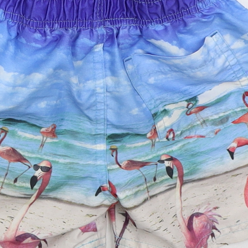 Primark Boys Blue Polyester Bermuda Shorts Size 2-3 Years Regular Drawstring - Flamingo Swim Shorts