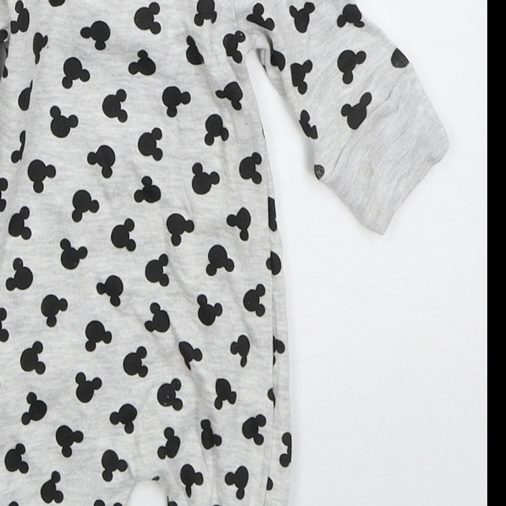 Pep&Co Baby Grey Solid Cotton Cami One Piece Size Newborn Button - Mickey Mouse