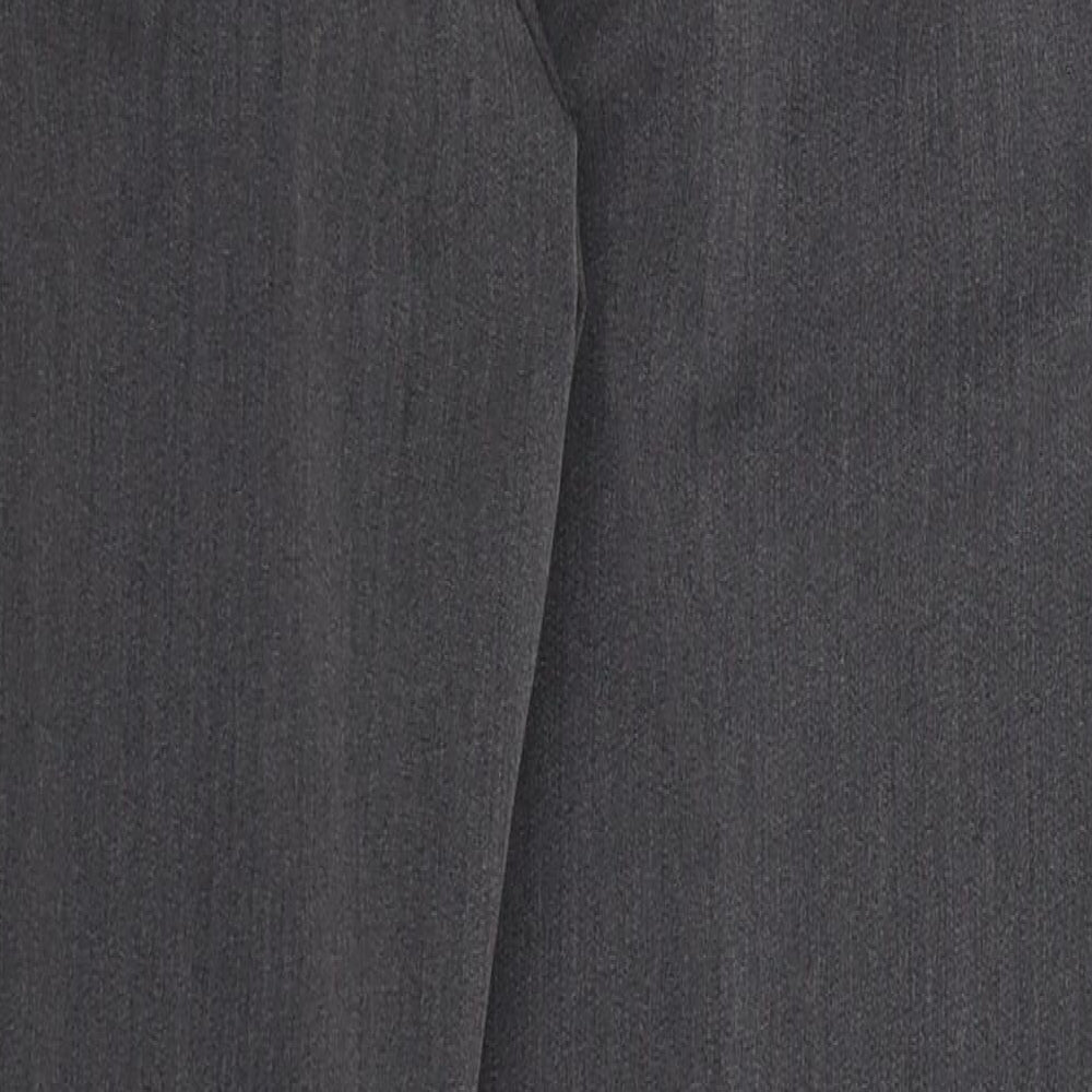 BASSINI Womens Grey Polyester Trousers Size 12 L27 in Regular Button