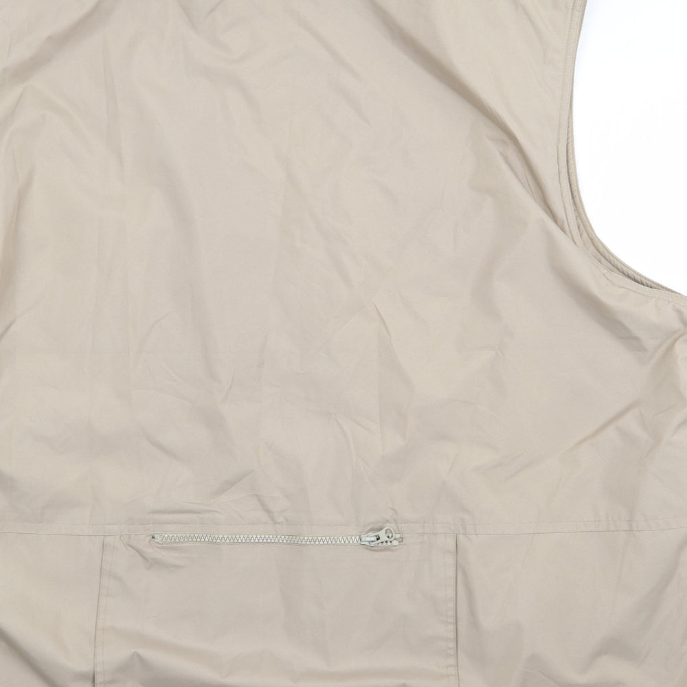 Jin Tao Mens Beige Gilet Coat Size 4XL Zip