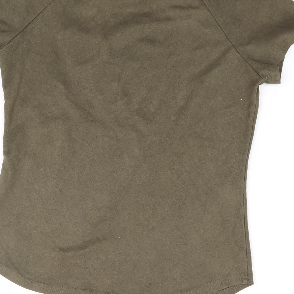 In Vogue Womens Green Polyester Jersey T-Shirt Size M Round Neck