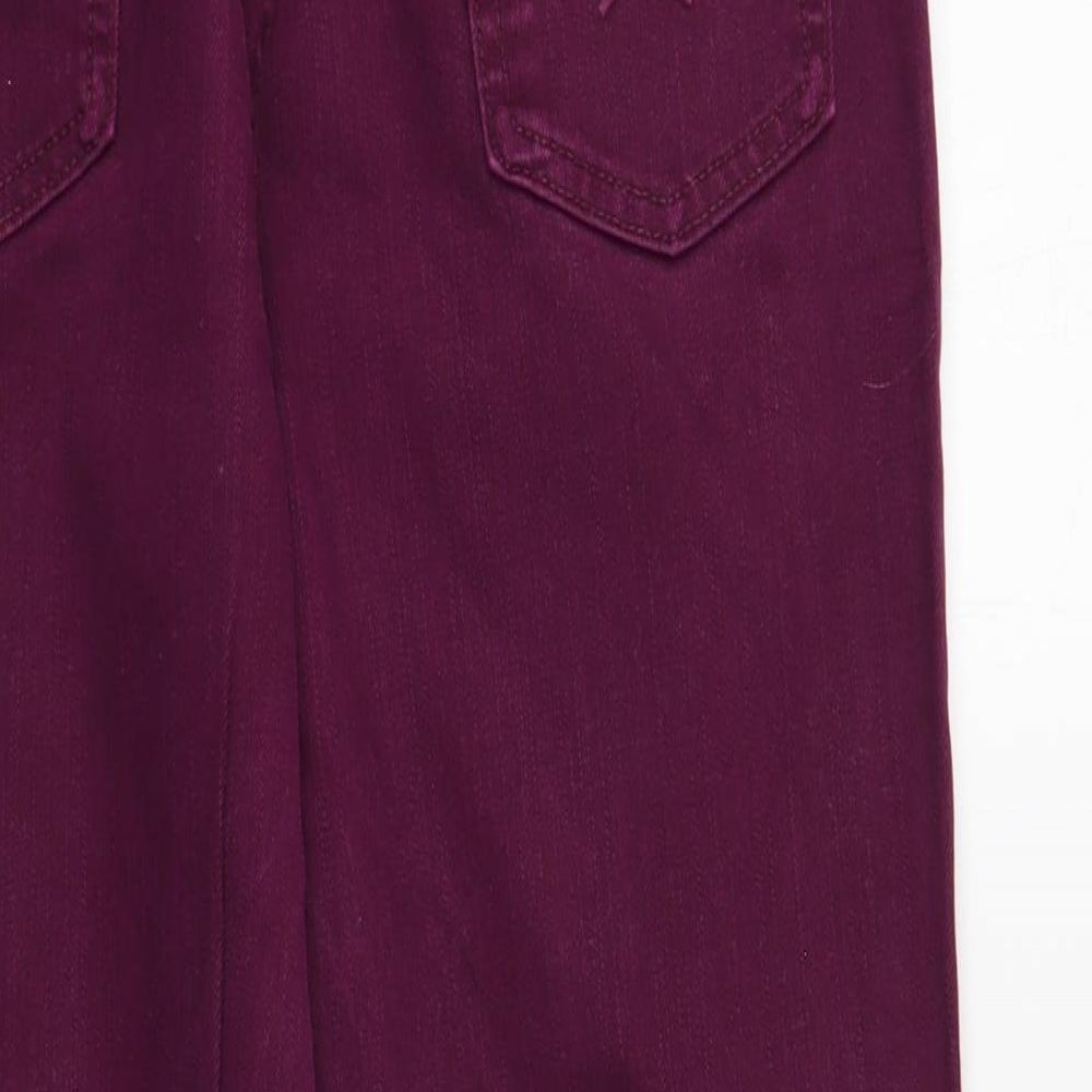 Marks and Spencer Womens Purple Cotton Skinny Jeans Size 10 L27 in Regular Button