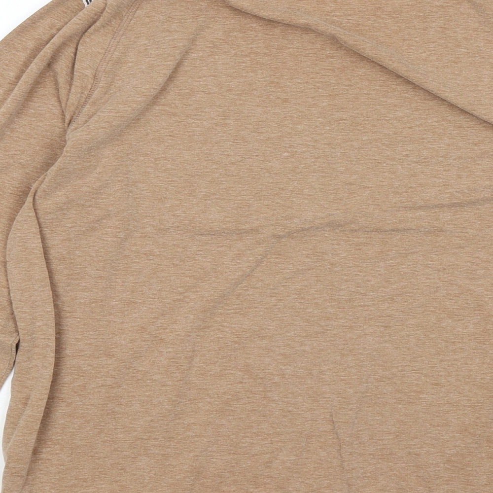 Marks and Spencer Womens Brown Round Neck Cotton Pullover Jumper Size 12 - Tiger