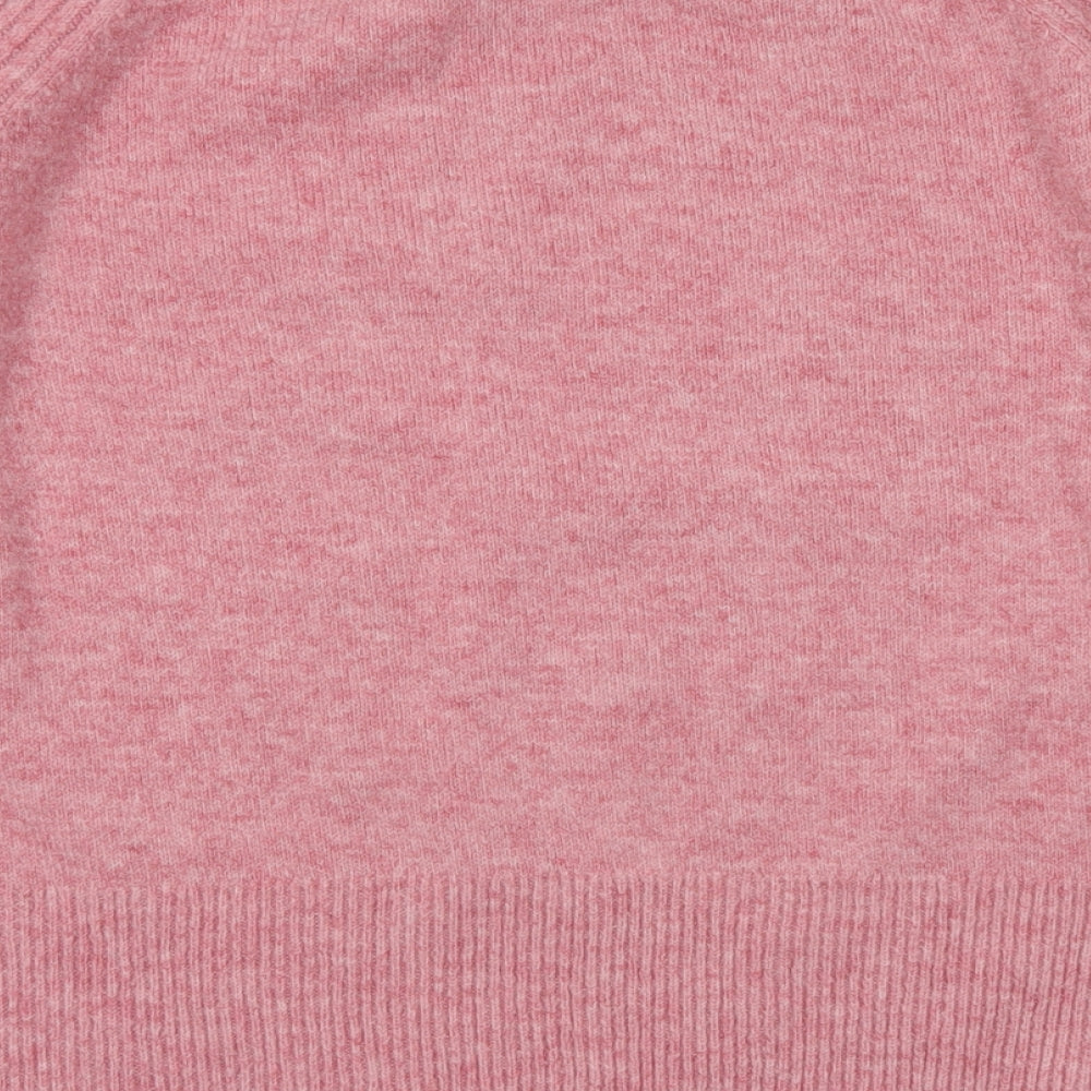 Marks and Spencer Womens Pink Mock Neck Acrylic Pullover Jumper Size M