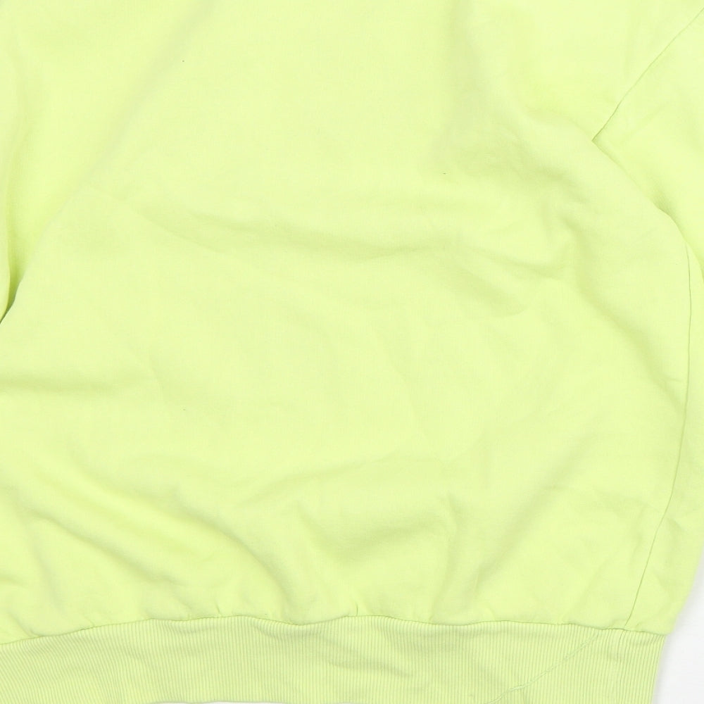 Stradivarious Mens Yellow Cotton Pullover Sweatshirt Size XS