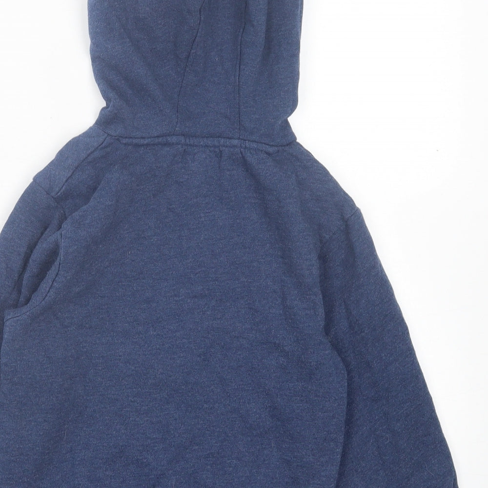 jeff&co Boys Blue Cotton Pullover Hoodie Size 6-7 Years Pullover