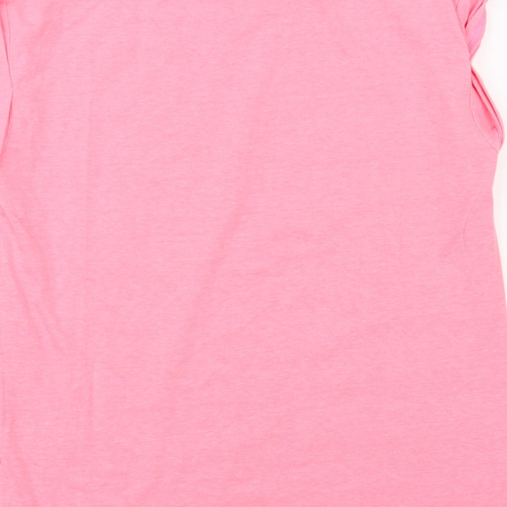 American Authentic Womens Pink Polyester Basic T-Shirt Size S Crew Neck - Vogue