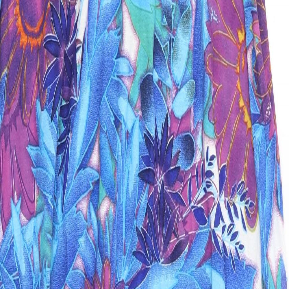 Debenhams Womens Multicoloured Floral Viscose Kaftan Size 10 V-Neck Pullover