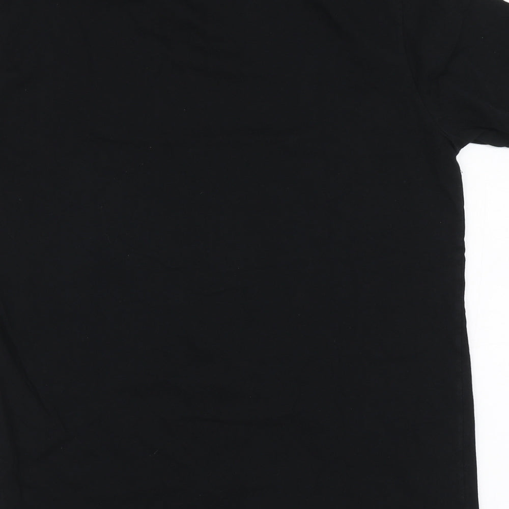Energie Mens Black Geometric Cotton T-Shirt Size S Round Neck