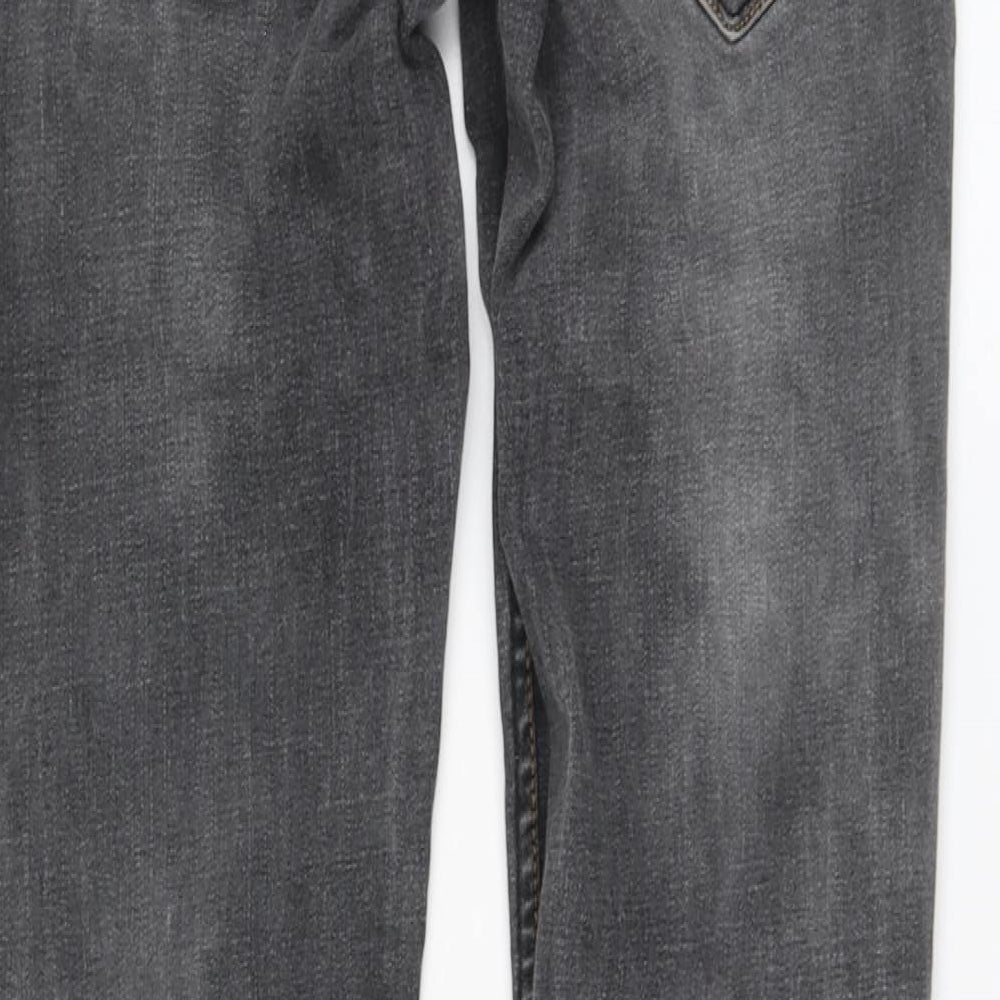 King Bon Mens Grey Cotton Skinny Jeans Size L L29 in Regular
