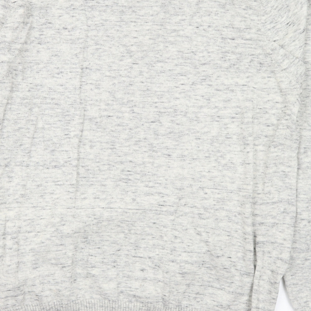 Cedar Wood State Womens Grey V-Neck Cotton Pullover Jumper Size L