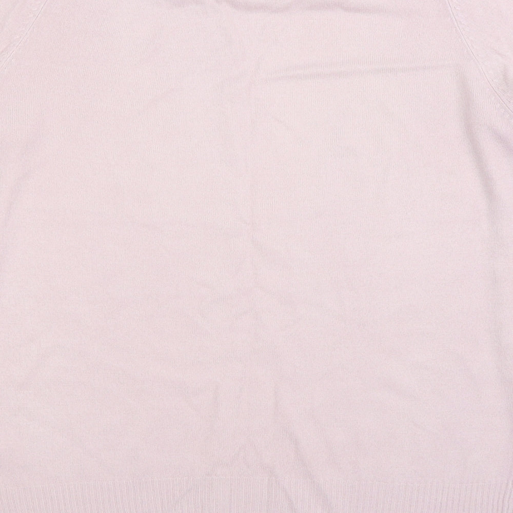 Marks and Spencer Womens Pink Round Neck Acrylic Pullover Jumper Size 14