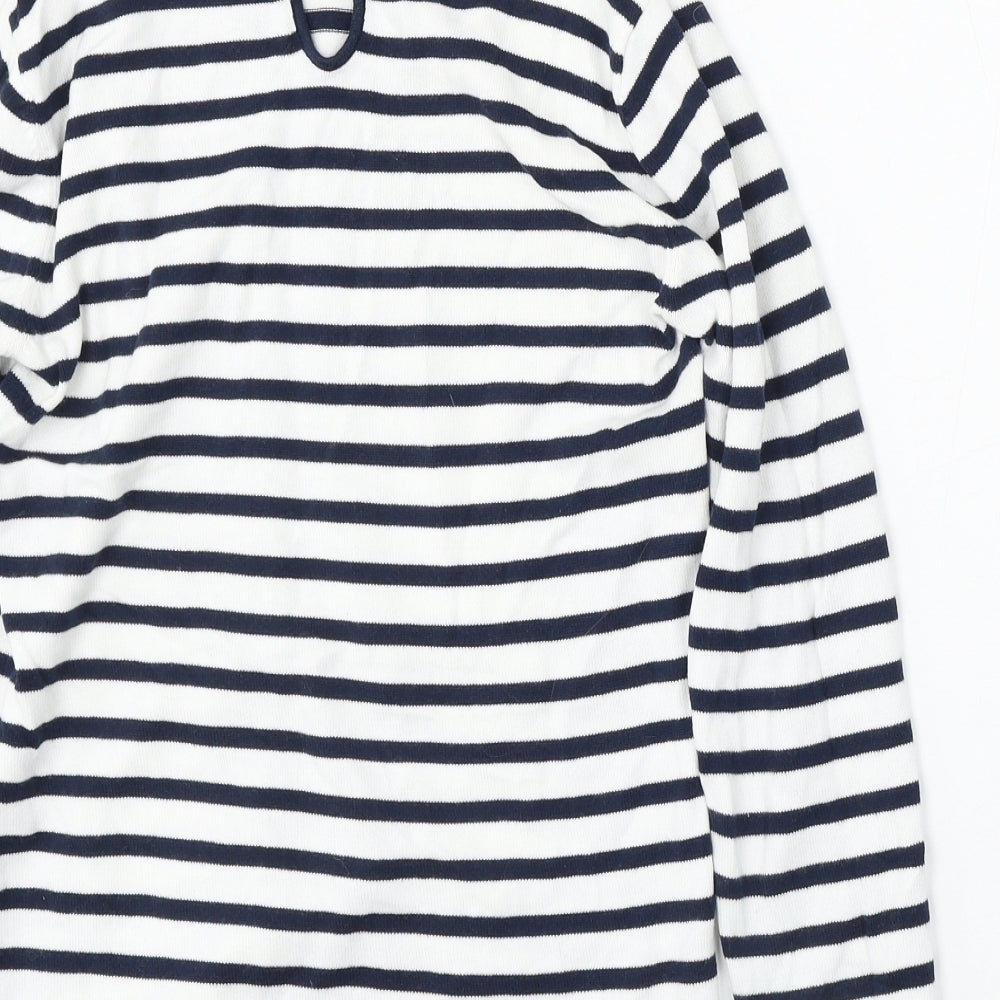 CC Womens Multicoloured Round Neck Striped Cotton Pullover Jumper Size S