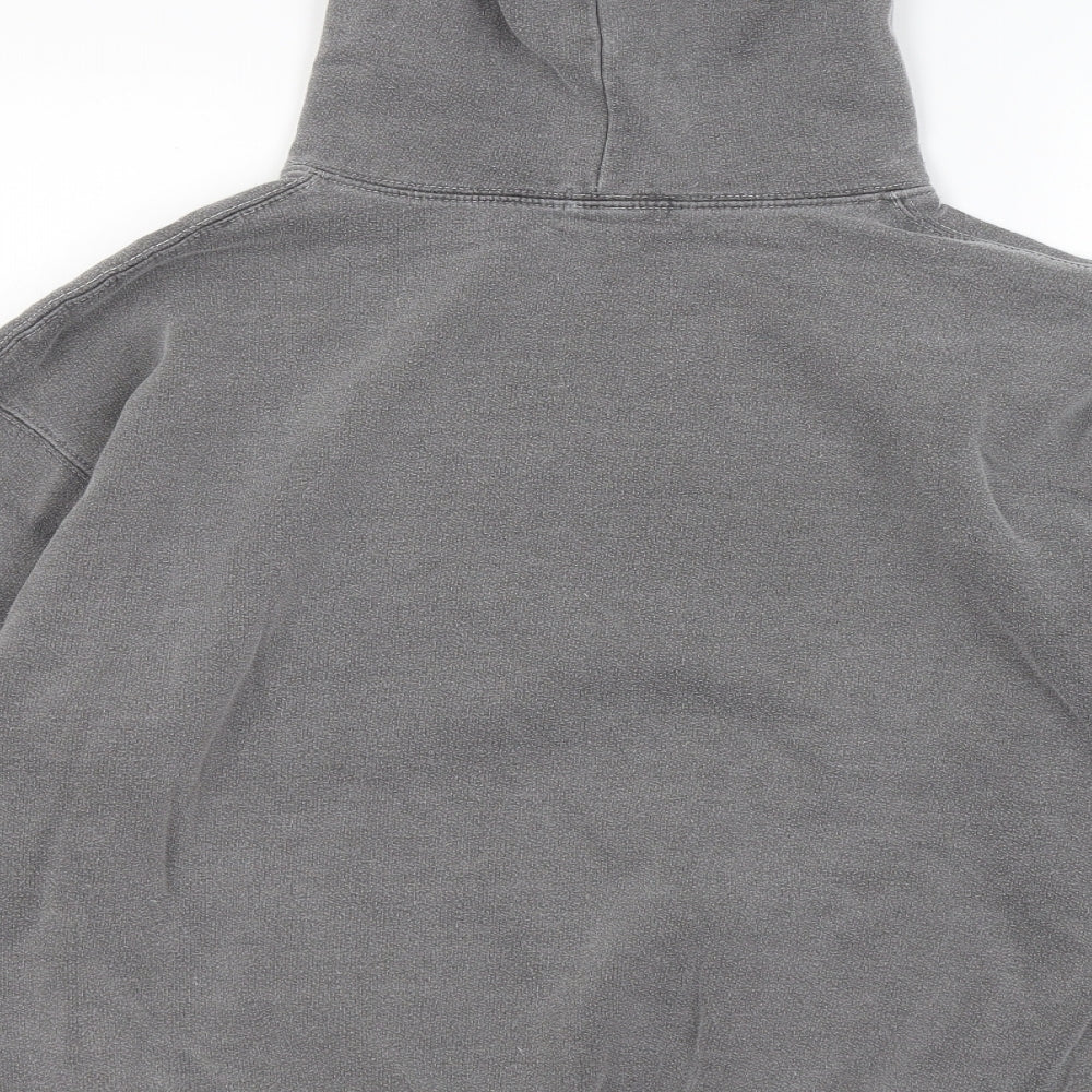 PRETTYLITTLETHING Womens Grey Cotton Pullover Hoodie Size L - Worldwide