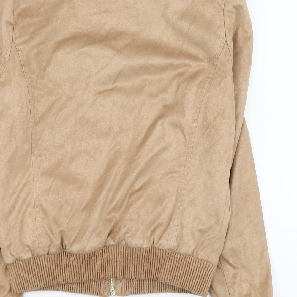 River Island Womens Beige Bomber Jacket Jacket Size 10