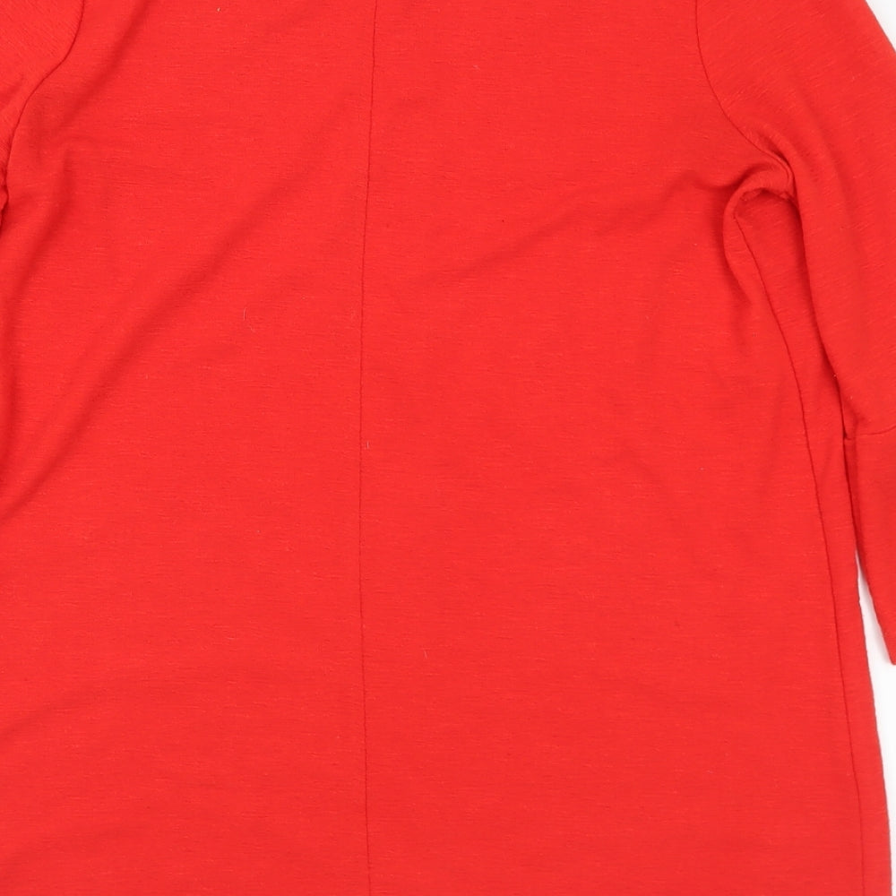 Marks and Spencer Womens Red Round Neck Polyester Tunic Jumper Size 12