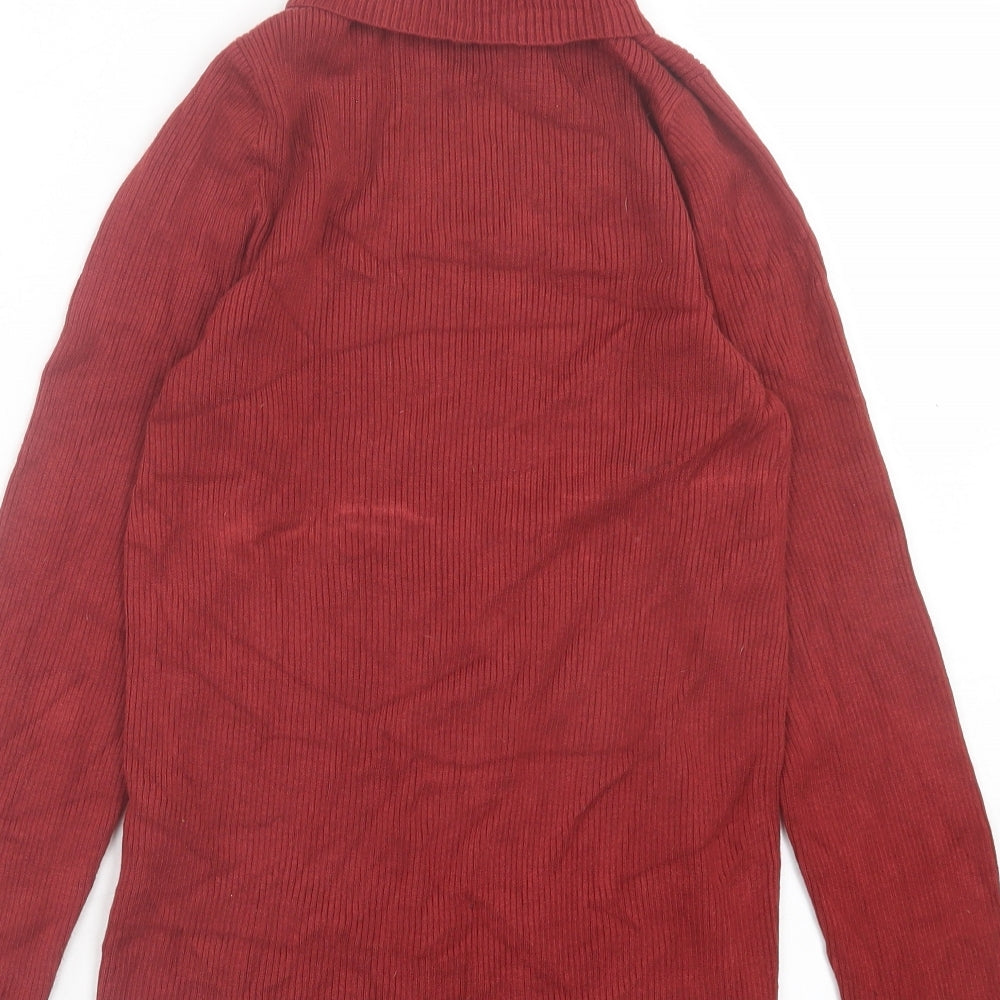 Miss Selfridge Womens Brown Roll Neck Viscose Pullover Jumper Size 14