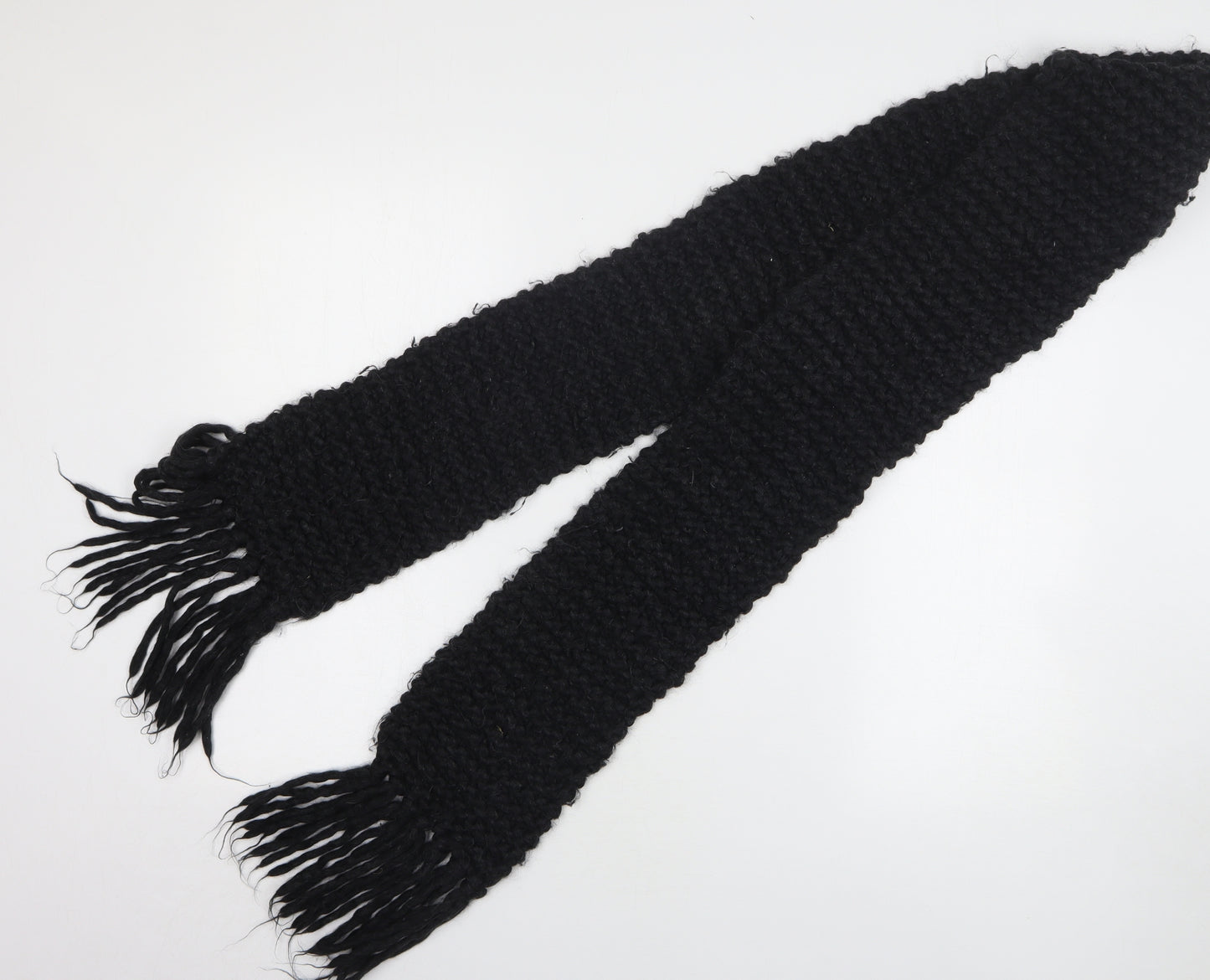 Preworn Womens Black Polyester Scarf