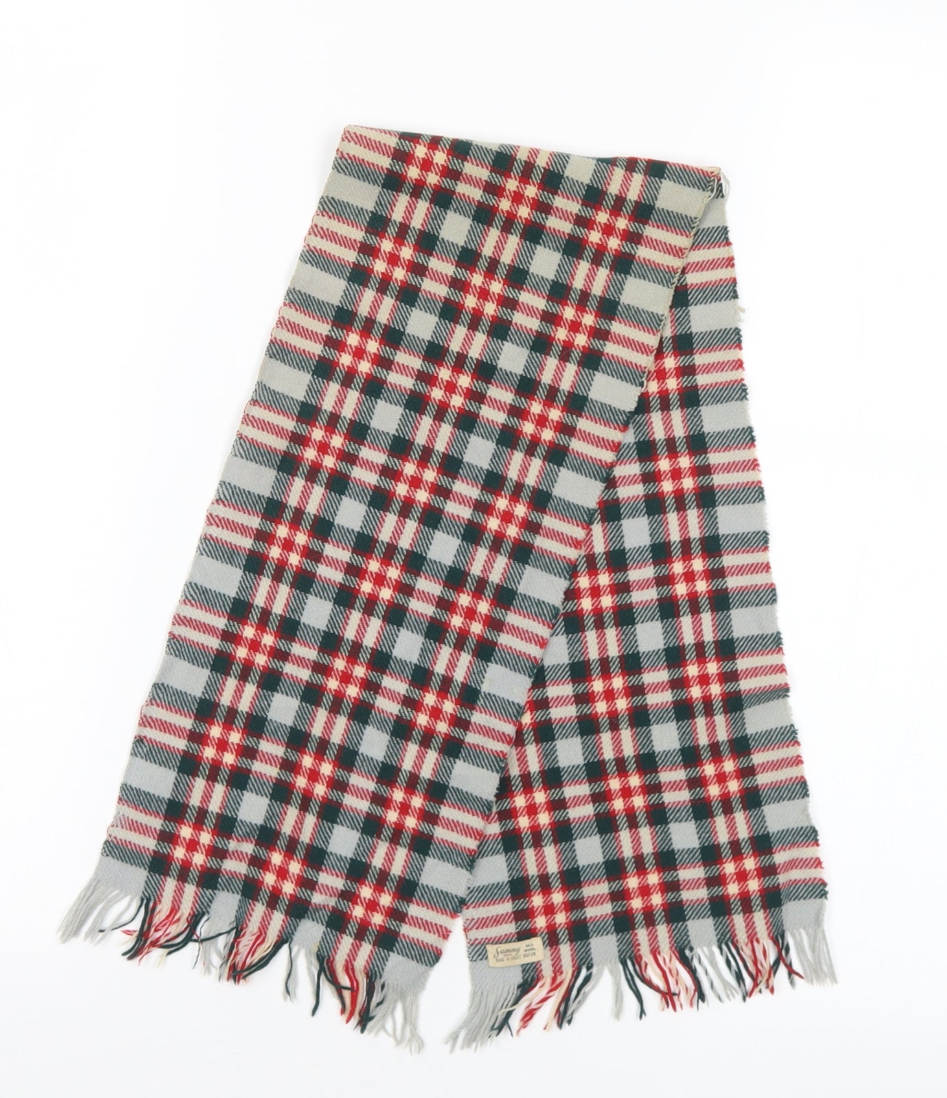 Sammy Mens Multicoloured Plaid Wool Scarf One Size