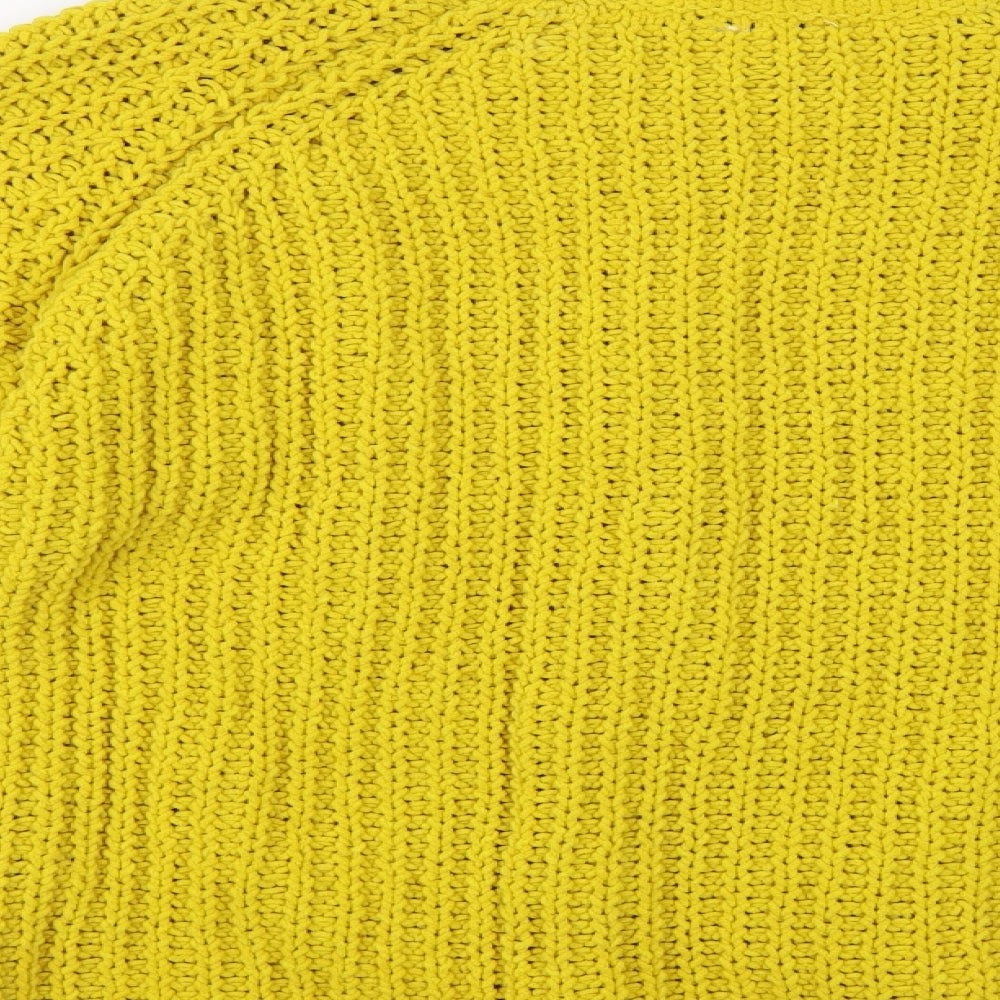 Joules Womens Yellow Crew Neck Polyester Pullover Jumper Size 14