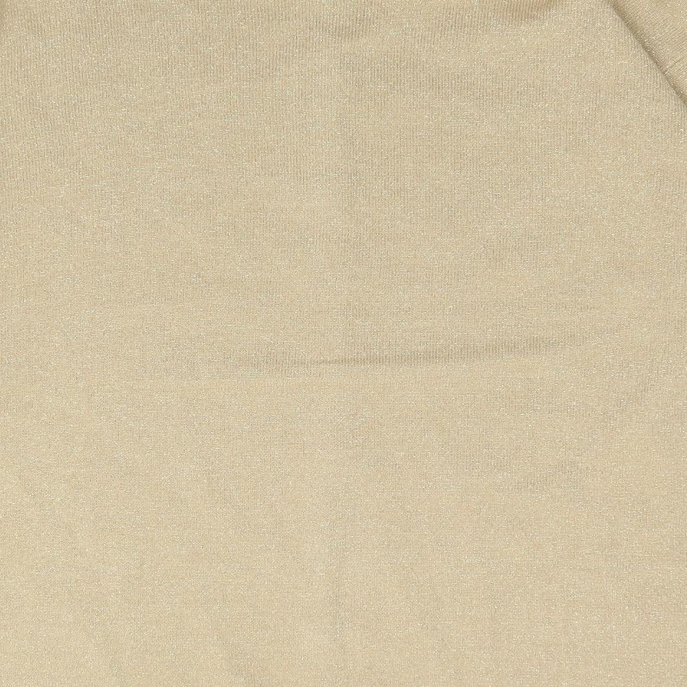 Bonmarché Womens Gold Acrylic Cardigan Jumper Size XL