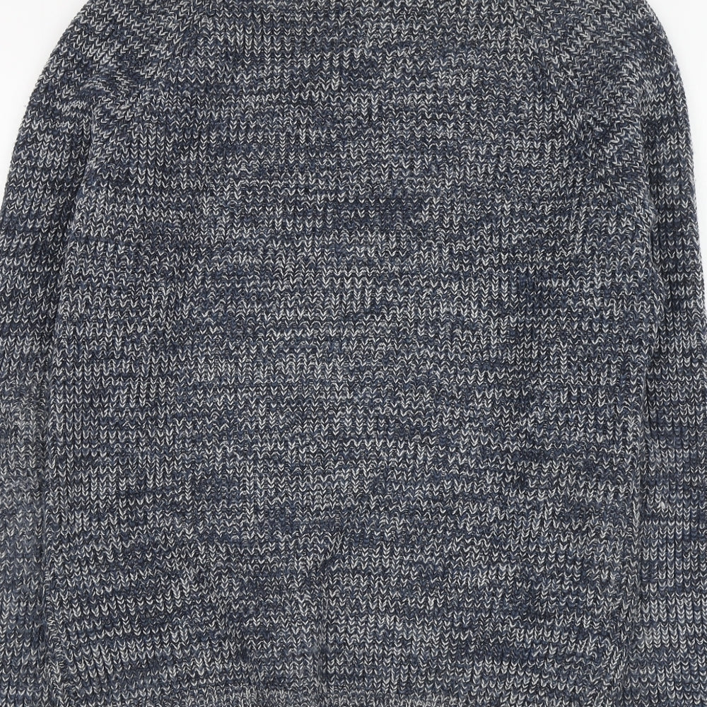 George Mens Blue Round Neck Acrylic Pullover Jumper Size M