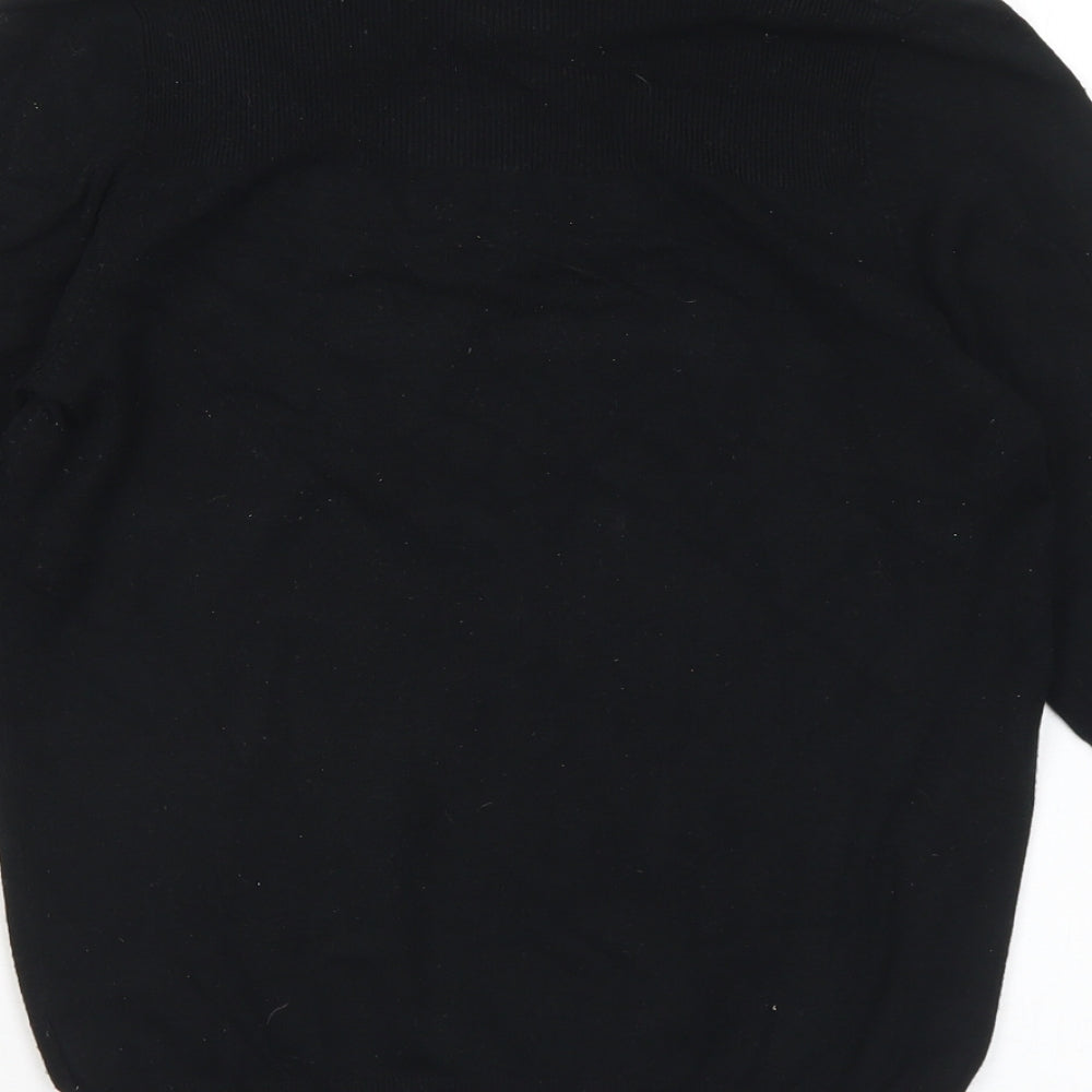 Marks and Spencer Womens Black Collared Polyester Pullover Jumper Size 10