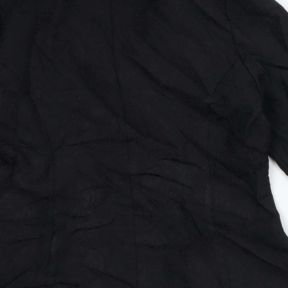 Select Womens Black Floral Jacket Blazer Size 10