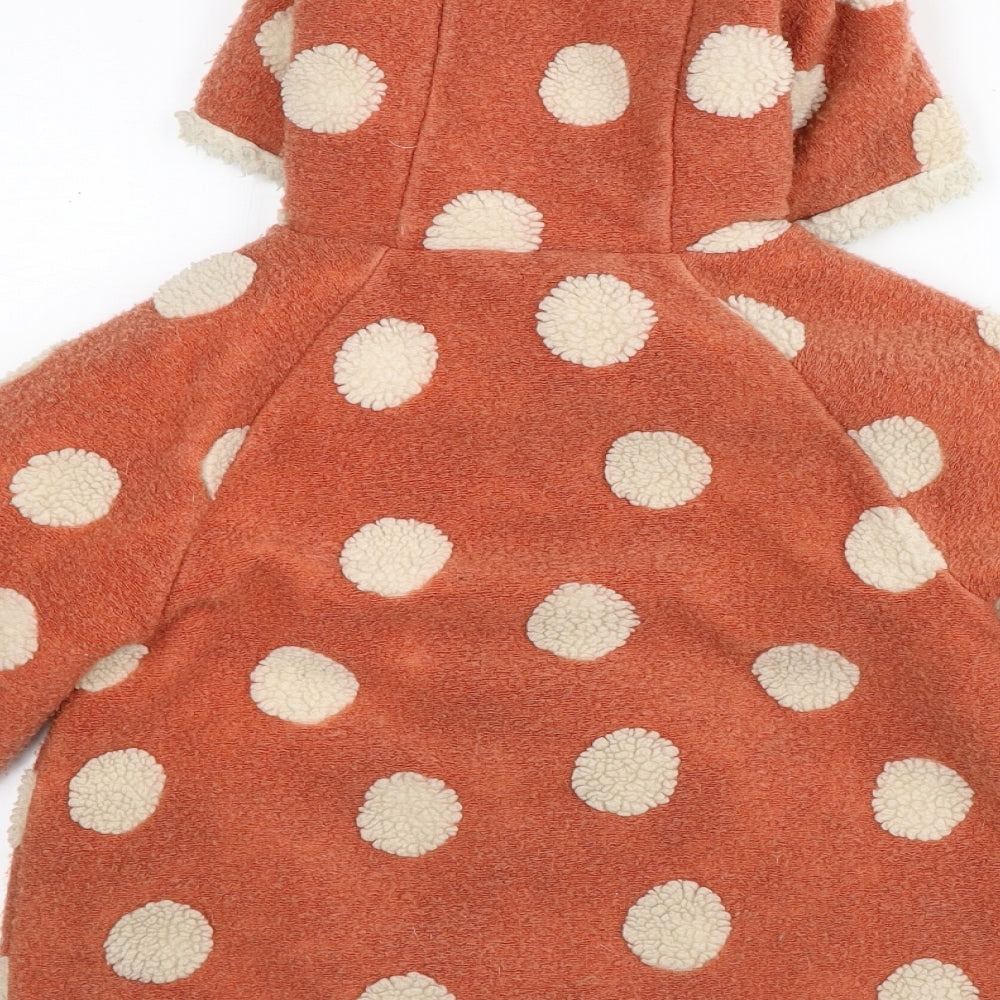 NEXT Boys Orange Polka Dot Overcoat Coat Size 6-7 Years - Teddy Bear Ears