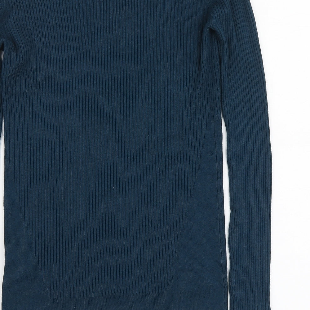 Edit Or's Cut Womens Blue V-Neck Viscose Pullover Jumper Size 14