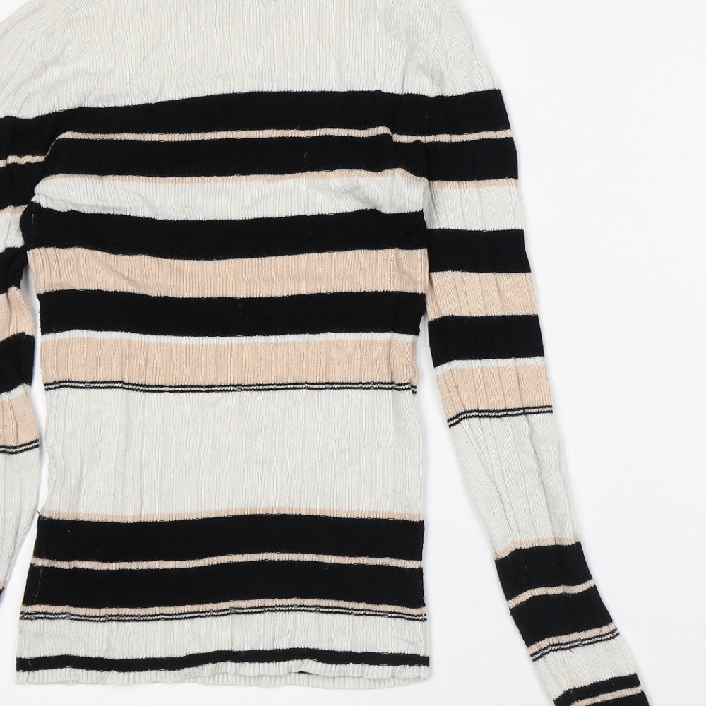 Atmosphere Womens Multicoloured Striped Cotton Pullover Sweatshirt Size 12