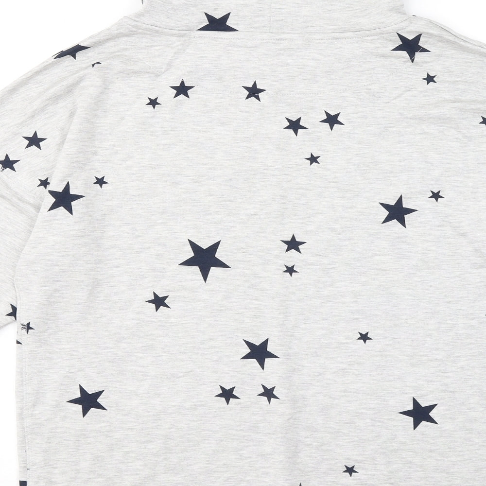 Marks and Spencer Womens Grey Geometric Viscose Pullover Sweatshirt Size 8 - Stars