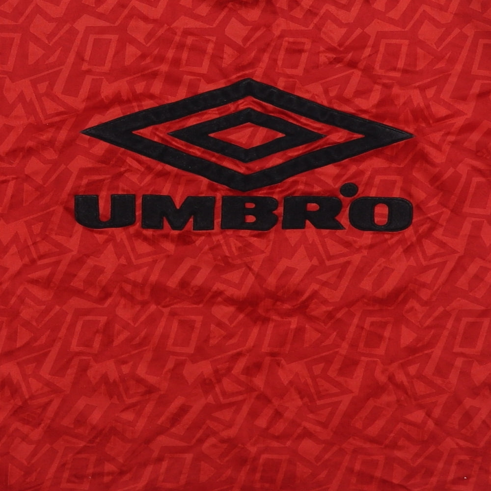 Umbro Boys Red Geometric Polyester Basic T-Shirt Size 12-13 Years Round Neck Pullover
