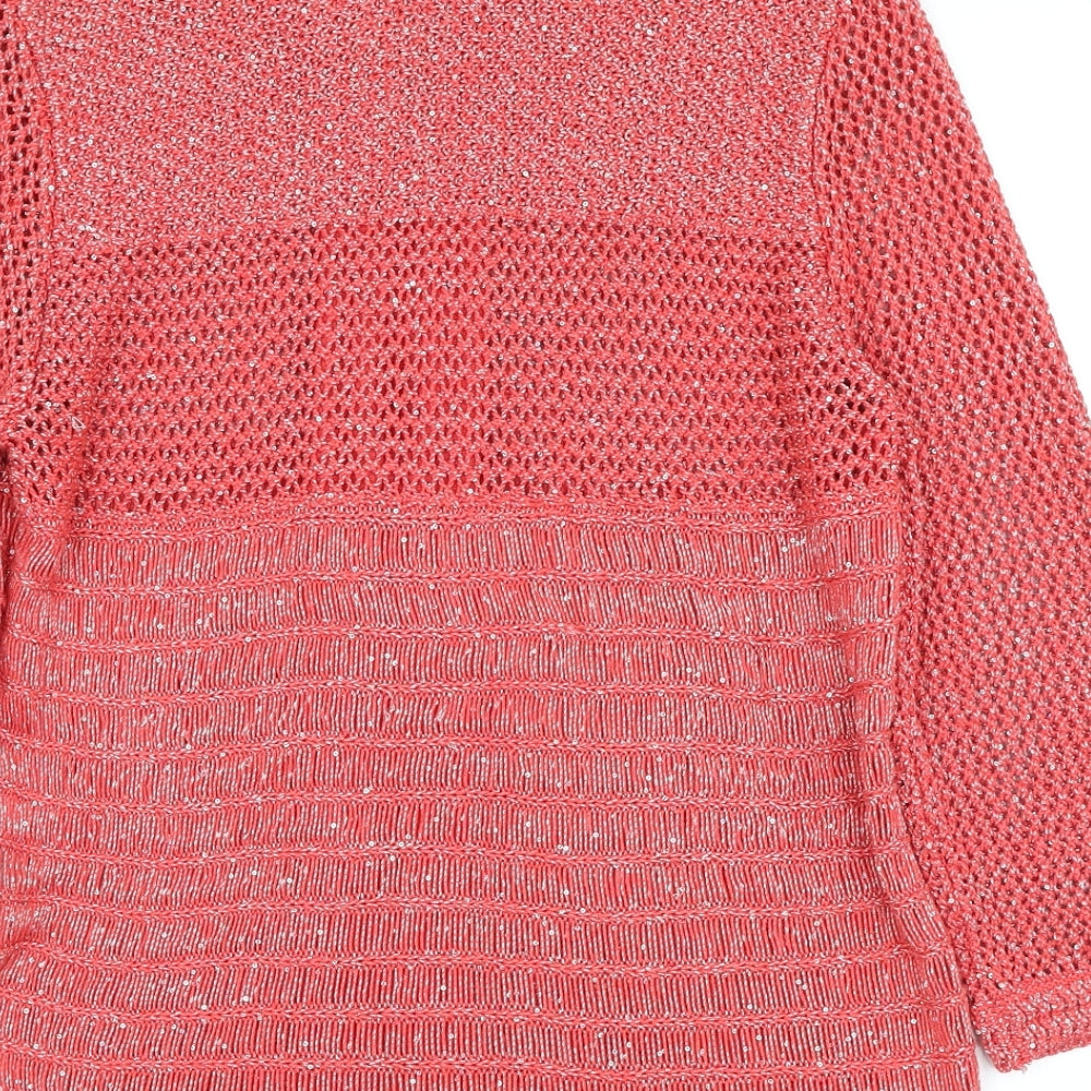 Gerry Weber Womens Red Scoop Neck Viscose Full Zip Jumper Size 14