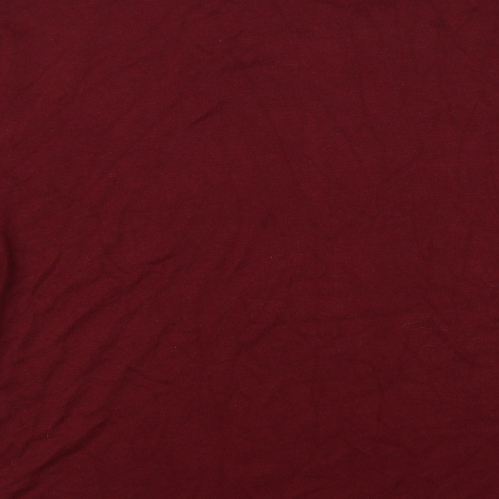Marks and Spencer Womens Red Boat Neck Viscose Pullover Jumper Size L