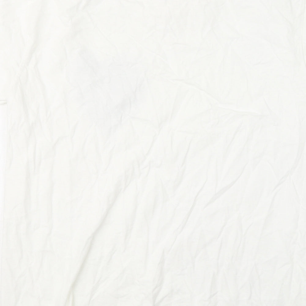 Hobo Jack Mens White Cotton T-Shirt Size M Round Neck - Wolf