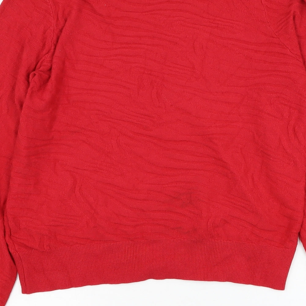 NEXT Womens Red Round Neck Viscose Pullover Jumper Size 12