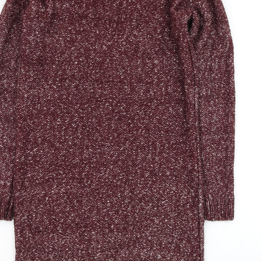 House of Fraser Womens Red V-Neck Cotton Cardigan Jumper Size XS