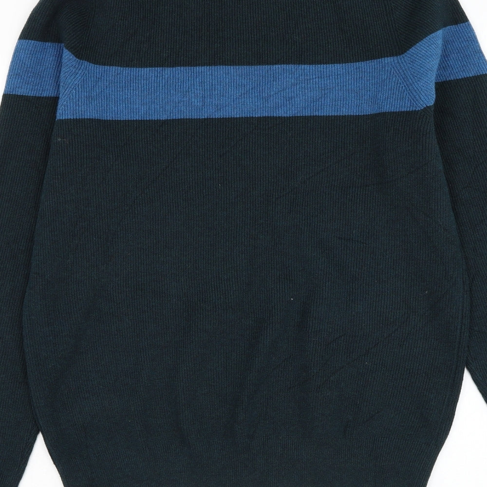 Preworn Mens Grey Round Neck Cotton Blend Pullover Jumper Size M