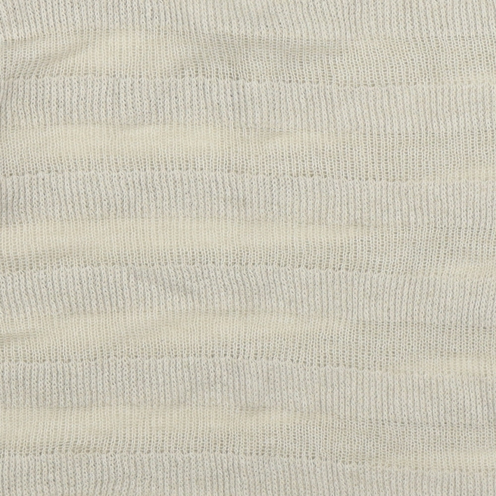 Topshop Womens Beige Boat Neck Polyester Pullover Jumper Size 8