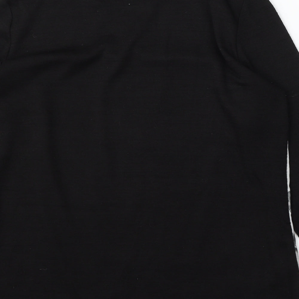 RJR.John Rocha Womens Black Round Neck Floral Viscose Pullover Jumper Size 12 - Floral detail