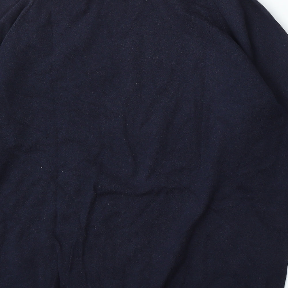 Easy Mens Blue Round Neck Cotton Pullover Jumper Size M